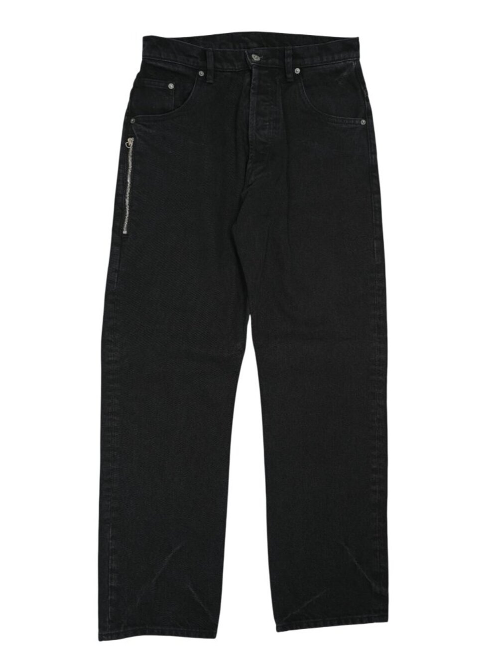 Mr. Completely Relaxed Fit Side-Zip Jeans in Washed Black